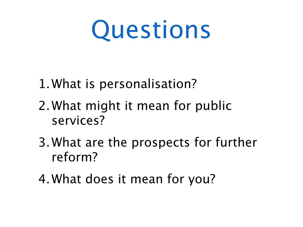 Personalisation In Health Social Care