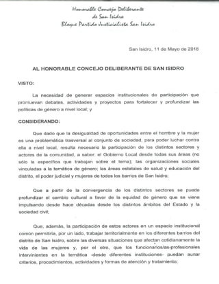 157-HCD-2018  Proy. de Ordenanza: Concejo Municipal de la Mujer