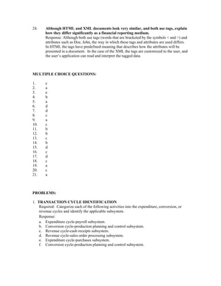 Information Technology Auditing 4th Edition Hall Solutions Manual | PDF