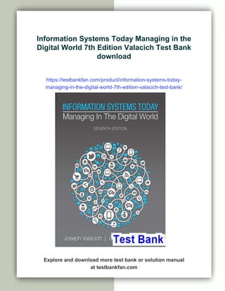 Information Systems Today Managing in the Digital World 7th Edition ...