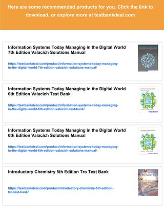 Information Systems Today Managing in the Digital World 7th Edition ...