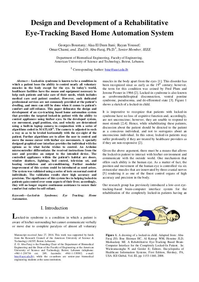 E-home Automation By Design Part - 38: Design And Development Of A Rehabilitative Eye-Tracking Based Home Automation System Georges Boustany; ...