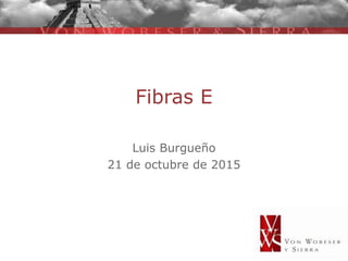 Fibras E
Luis Burgueño
21 de octubre de 2015
 