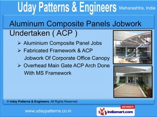 Maharashtra, India


 Aluminum Composite Panels Jobwork
 Undertaken ( ACP )
        Aluminium Composite Panel Jobs
      ...