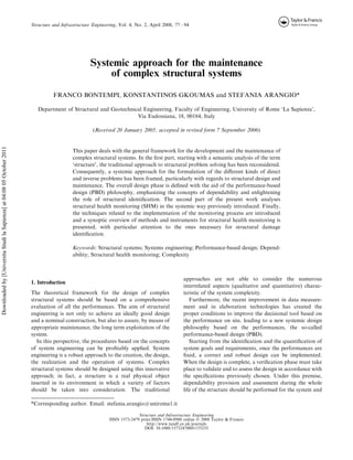 Systemic approach for the maintenance of complex structural systems | PDF