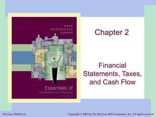 Copyright © 2007 by The McGraw-Hill Companies, Inc. All rights reserved.
McGraw-Hill/Irwin
Chapter 2
Financial
Statements, Taxes,
and Cash Flow
 
