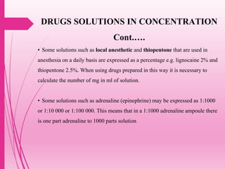 Unit 8 Drug Solutions Preparations