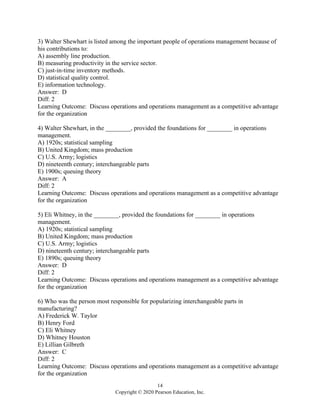 Test Bank for Principles of Operations Management Sustainability and ...