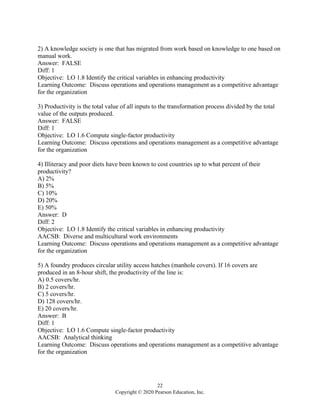 Test Bank for Principles of Operations Management Sustainability and ...
