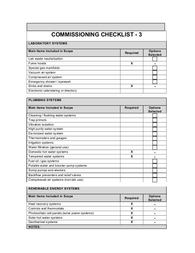 Featured image of post Testing And Commissioning Checklist For Plumbing A plumbing commissioning checklist is used to examine the piping system in the facility to assess its compliance with design and functionality standards