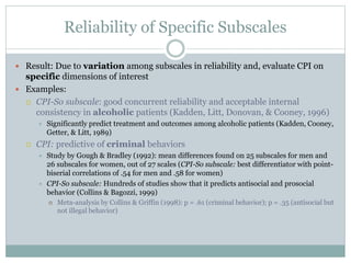 Subscales Example CPI Presentation (MP FINAL) | PPTX