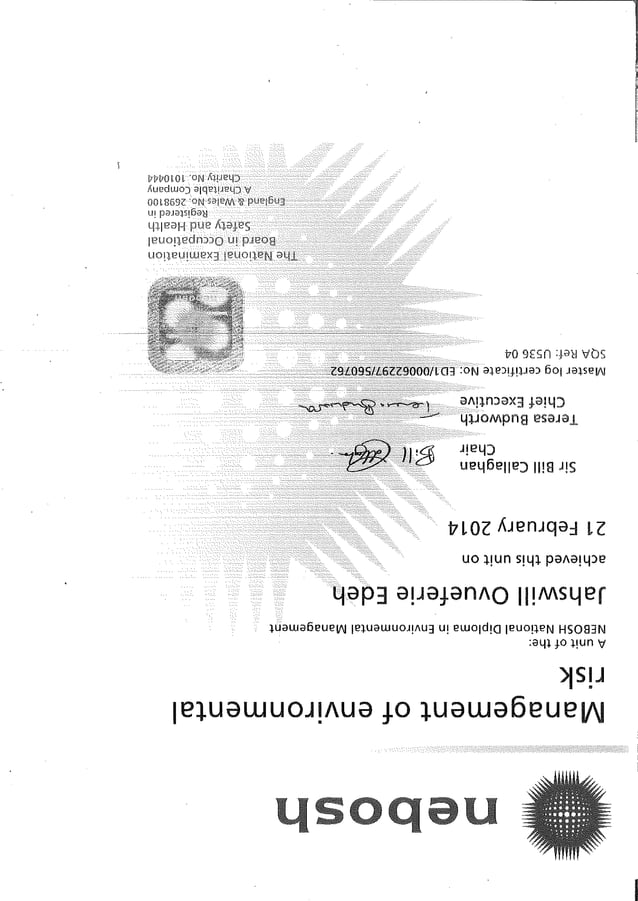 NEBOSH ENVIRONMENTAL DIPLOMA CERTIFICATE PDF