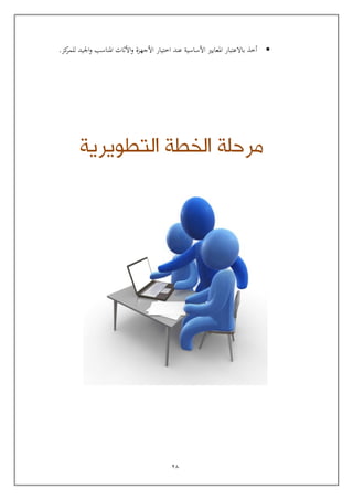 21
‫باالعتبار‬ ‫أخذ‬‫امل‬‫عايري‬‫األساسية‬‫عند‬‫األجهزة‬ ‫اختيار‬‫كز‬‫للمر‬ ‫اجليد‬‫و‬ ‫املناسب‬ ‫األثاث‬‫و‬.
‫مرحلة‬‫التطويرية‬ ‫الخطة‬
 