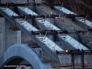 Les poutres du tablier.
 