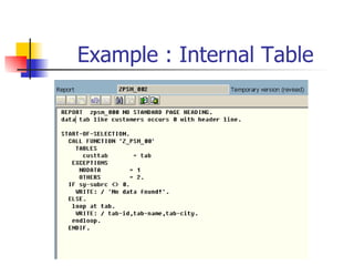 Example : Internal Table 