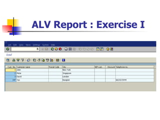 ALV Report : Exercise I 