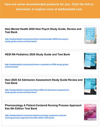 Hesi RN Med Surg 2020 Study Guide, Review, and Test Bank | PDF