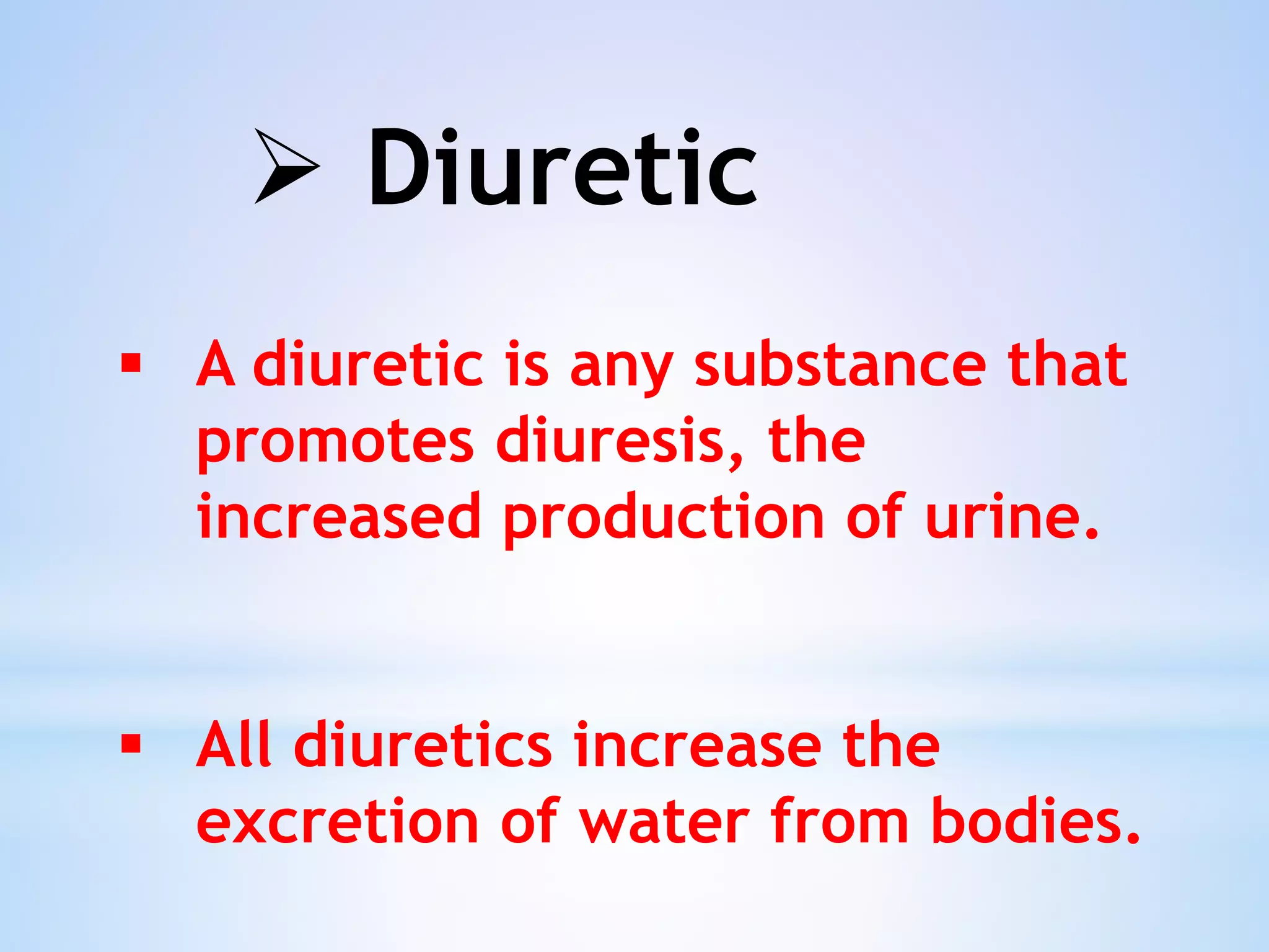DiureticsMechanism of action,Diuretic Types and Adverse effects,Drug