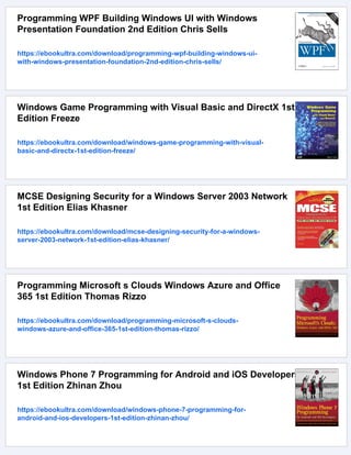 Windows sockets network programming 1st Edition Bob Quinn | PDF