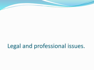 Legal and professional issues.
 
