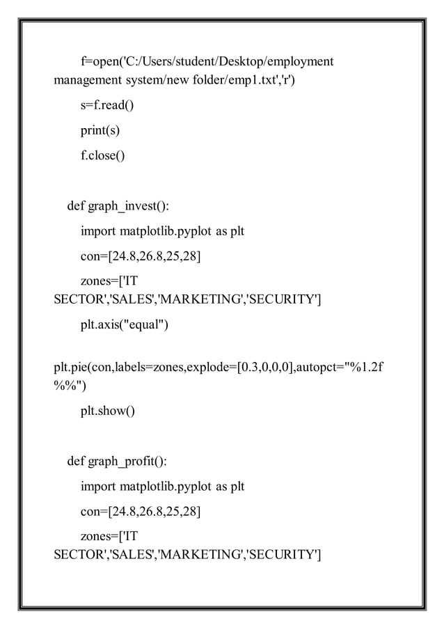 class 12th computer science project Employee Management System In ...