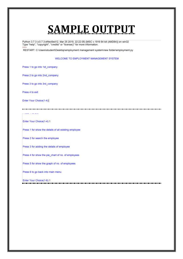 class 12th computer science project Employee Management System In ...