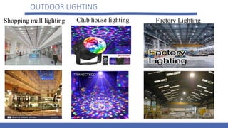 OUTDOOR LIGHTING
Factory Lighting
Shopping mall lighting Club house lighting
 