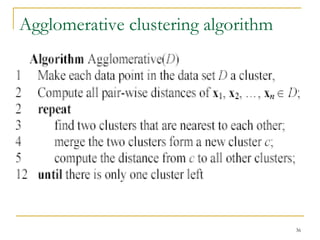 36 
Agglomerative clustering algorithm 
 