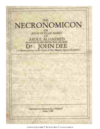 Necronomicon, Dr John Dee 1586