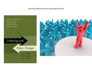 enhancing political power through lobbying efforts
 