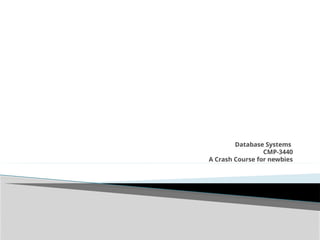 Database Systems
CMP-3440
A Crash Course for newbies
 