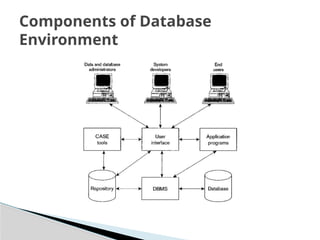 Components of Database
Environment
 