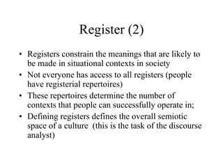 Register Everyone genre and register | PPT