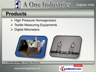 Products
  High Pressure Homogenizers
  Textile Measuring Equipments
  Digital Nilometers
 