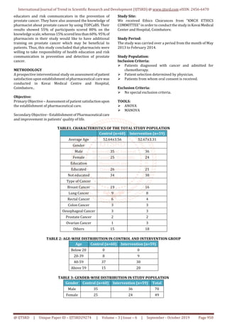 A Study on Patient Satisfaction towards Cancer Hospital | PDF