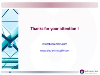 14
info@biztranssys.com
www.biztranssystech.com
 