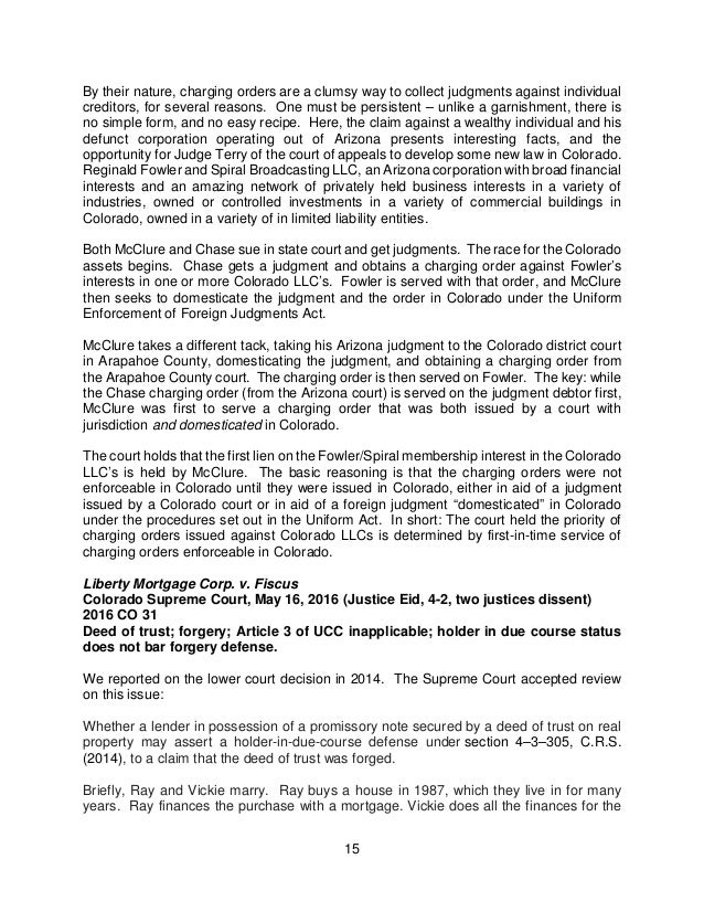 2016 symposium case law final deed of trust form colorado