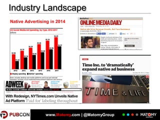 Industry Landscape
Native Advertising in 2014

www.Matomy.com | @MatomyGroup

 