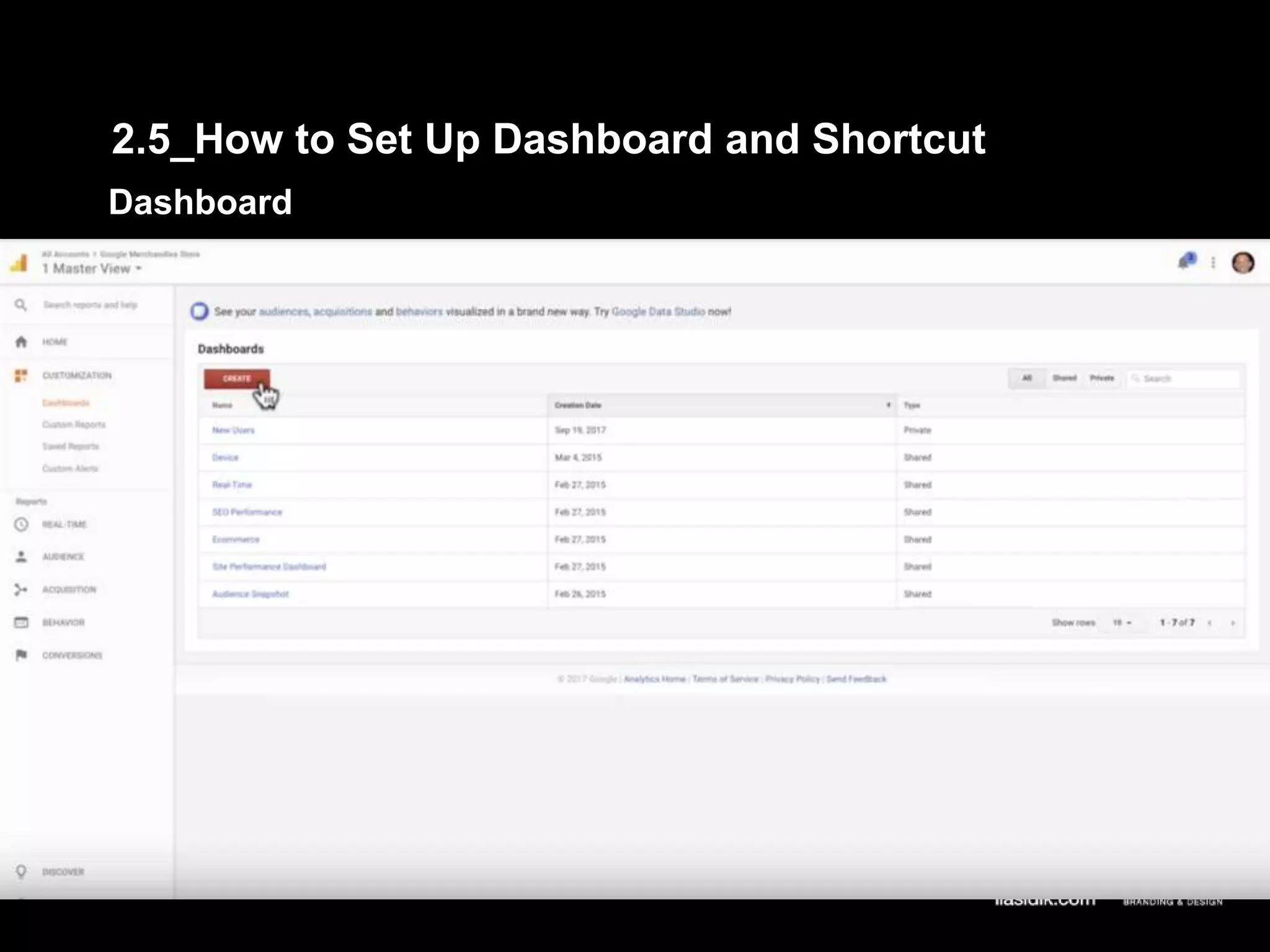 2.5_How to Set Up Dashboard and Shortcut
Dashboard
 
