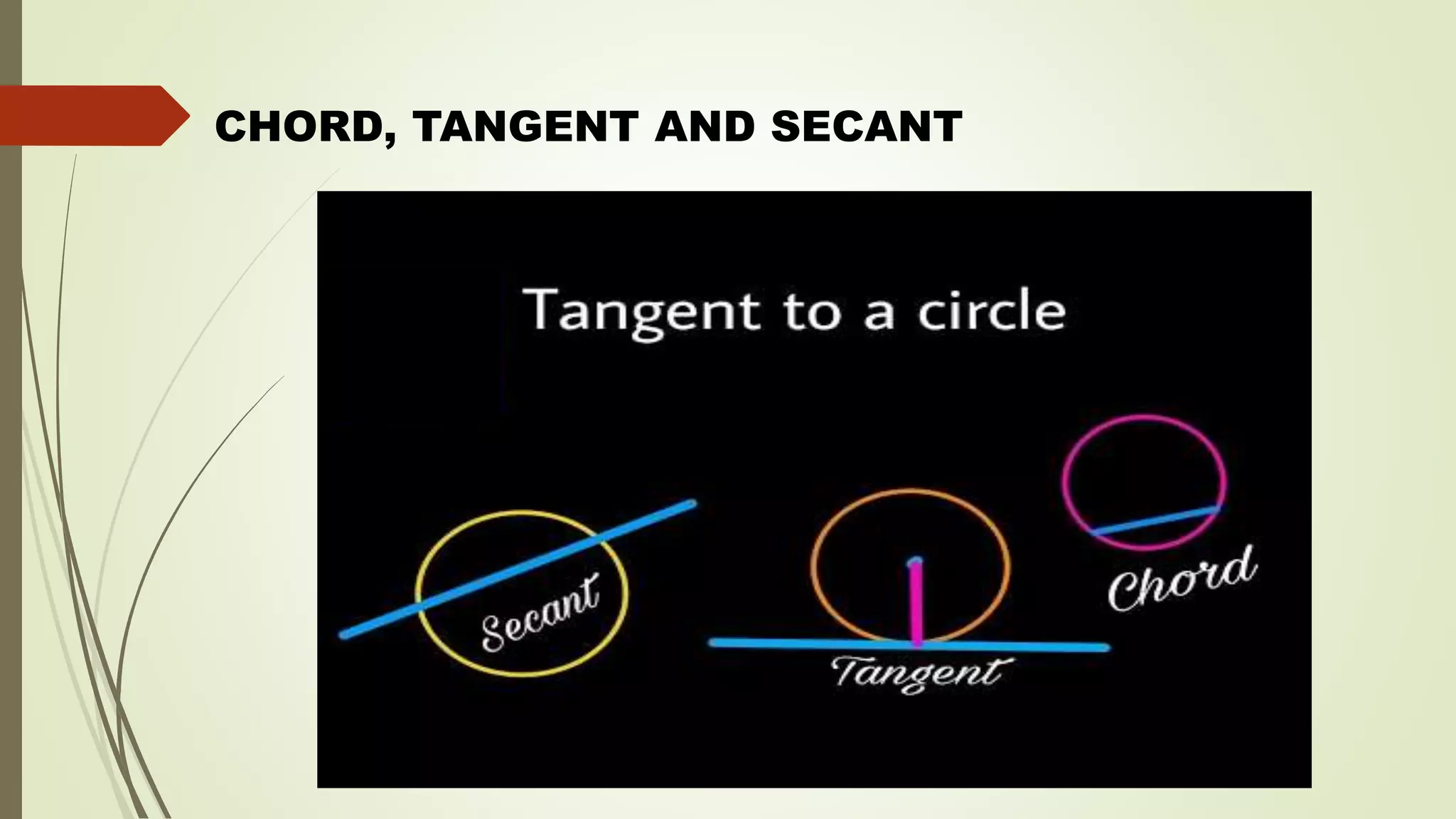 CHORD, TANGENT AND SECANT
 
