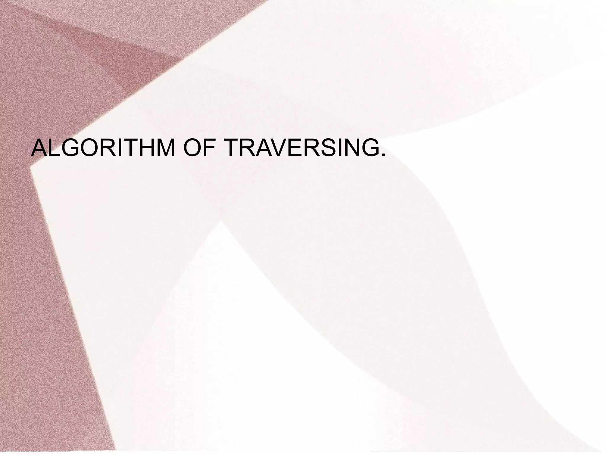 ALGORITHM OF TRAVERSING.
 