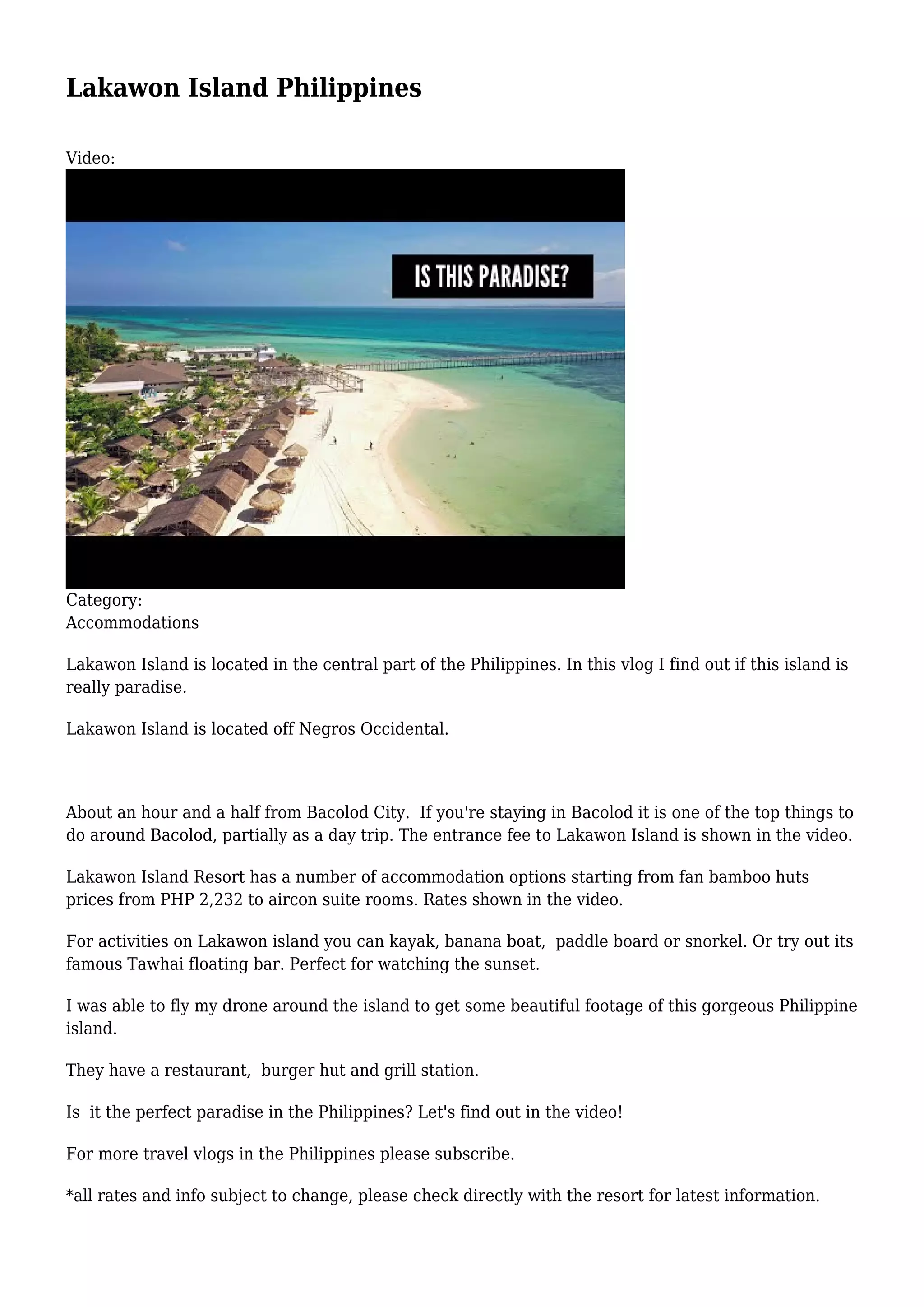 Lakawon Island Philippines PDF