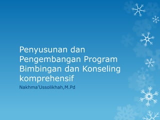 Penyusunan dan
Pengembangan Program
Bimbingan dan Konseling
komprehensif
Nakhma’Ussolikhah,M.Pd
 
