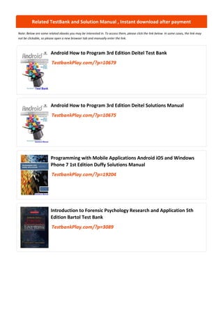 Comprehensive Guide to Android Application Development with Test Bank ...