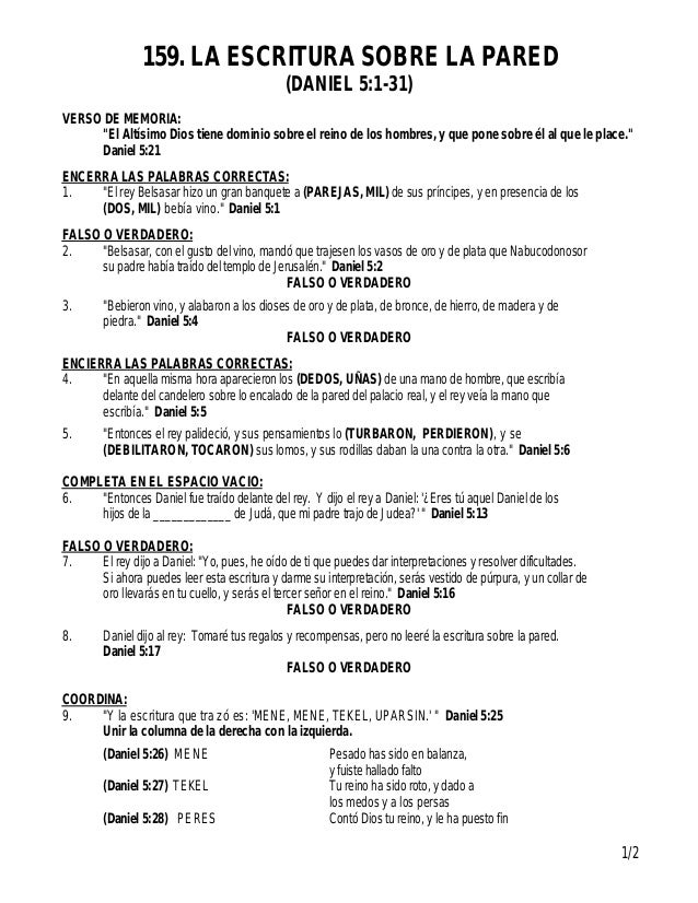 159 La Escritura Sobre La Pared