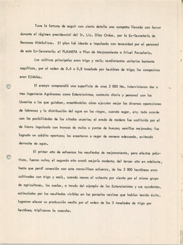 Reflexiones sobre la planeación del uso agricola del agua 