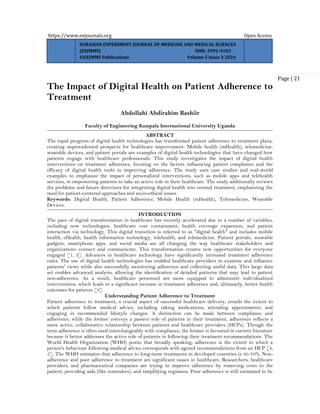 The Impact of Digital Health on Patient Adherence to Treatment (www.kiu ...