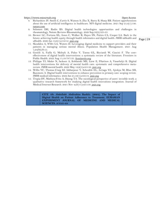 The Impact of Digital Health on Patient Adherence to Treatment (www.kiu ...