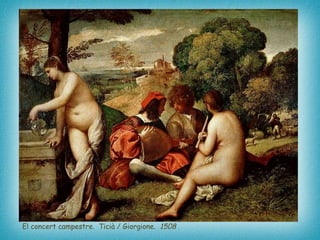 El concert campestre.  Ticià / Giorgione.  1508   