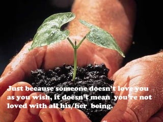 Just because someone doesn’t love you
as you wish, it doesn’t mean you’re not
loved with all his/her being.
 